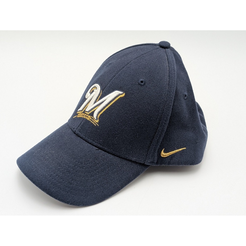 Nike Hat Mens OSFA Navy Milwaukee Brewers MLB Baseball Cap Adjustable Swoosh